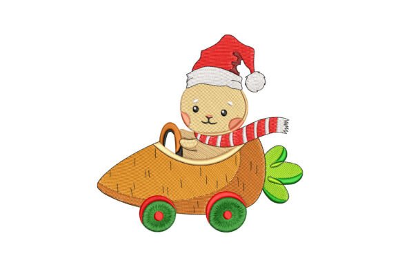 Bunny Driving Carrot Car Christmas Design Review for Small Business Merch