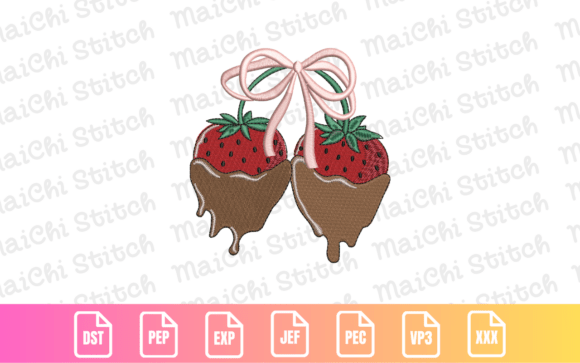 Chocolate Strawberry Bow Embroidery Design Review