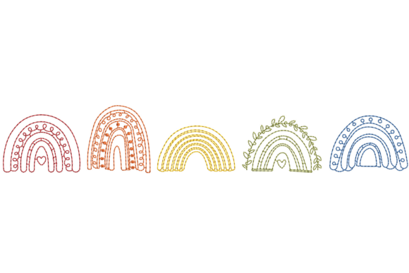 Colorful Rainbow Line Art Design: An Embroidery Designer’s Review