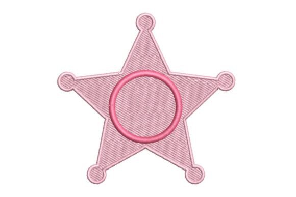 Pink Cowgirl Sheriff Badge Embroidery Design