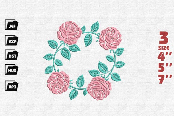 Rose Wreath Frame Embroidery Design Review