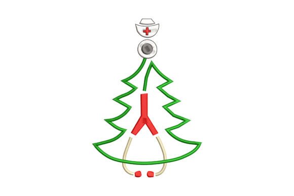 Stethoscope Christmas Tree: Embroidery Design Review for Small Shops