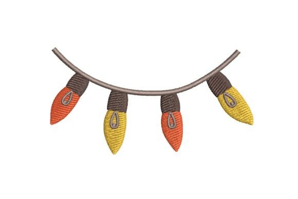 Vintage Festive String Lights Embroidery Design